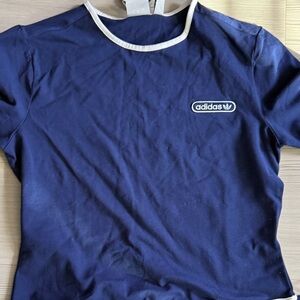 Adidas Dark Blue Tee with White Trim